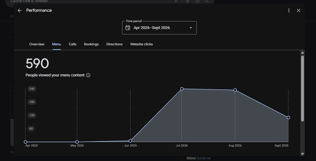 Menu views — 590